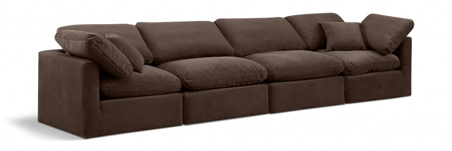 Indulge Velvet Sofa Brown - 147Brown-S140 - Vega Furniture