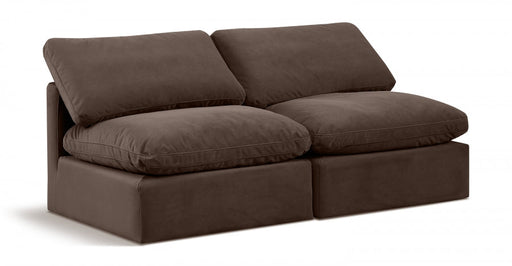 Indulge Velvet Sofa Brown - 147Brown-S2 - Vega Furniture