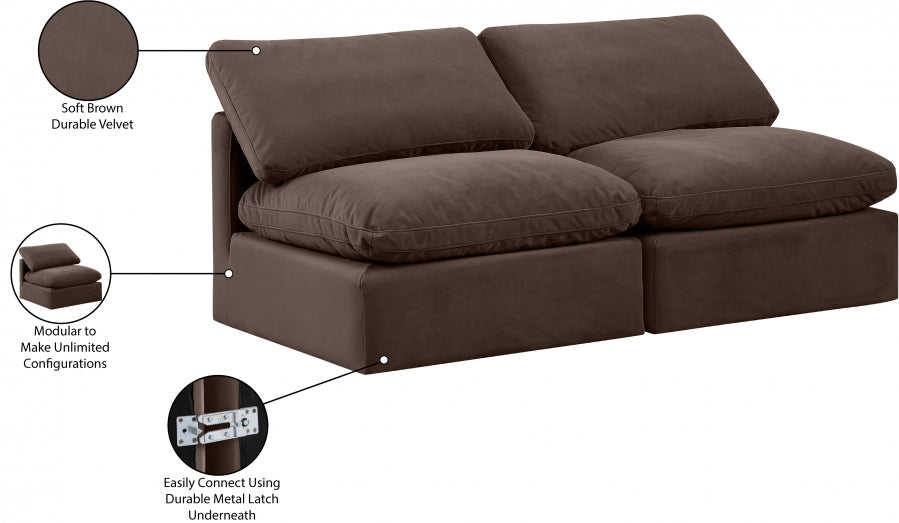 Indulge Velvet Sofa Brown - 147Brown-S2 - Vega Furniture