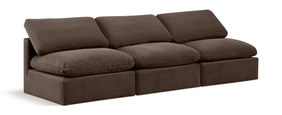 Indulge Velvet Sofa Brown - 147Brown-S3 - Vega Furniture