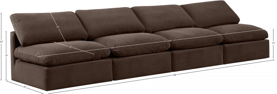 Indulge Velvet Sofa Brown - 147Brown-S4 - Vega Furniture