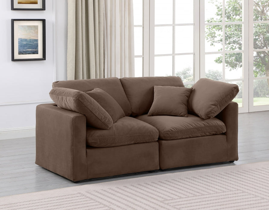 Indulge Velvet Sofa Brown - 147Brown-S70 - Vega Furniture