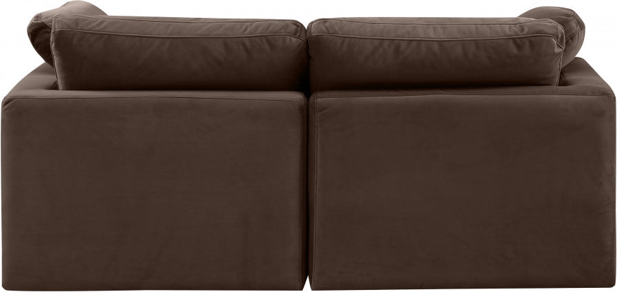 Indulge Velvet Sofa Brown - 147Brown-S70 - Vega Furniture