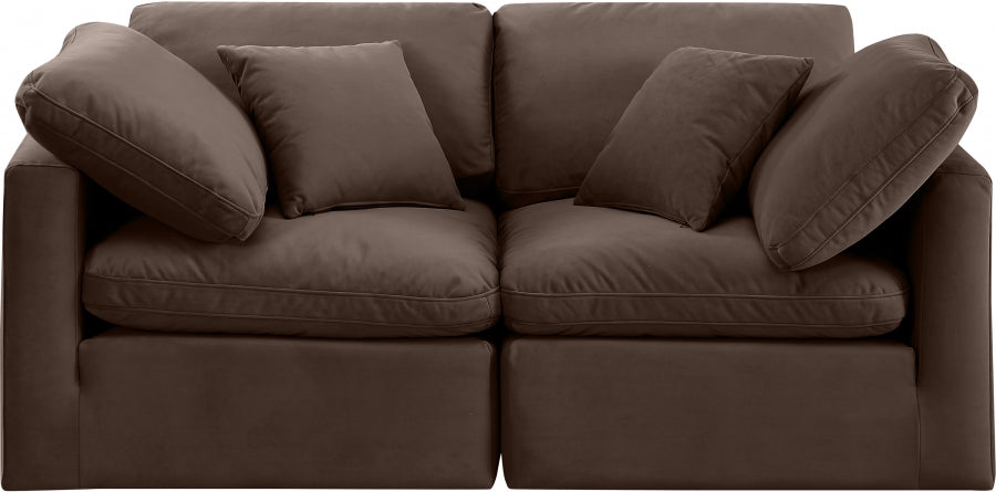 Indulge Velvet Sofa Brown - 147Brown-S70 - Vega Furniture