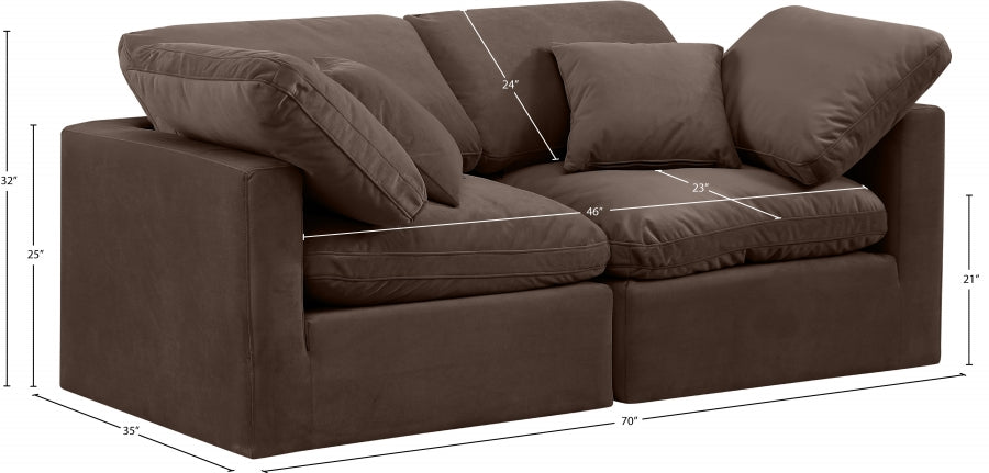 Indulge Velvet Sofa Brown - 147Brown-S70 - Vega Furniture