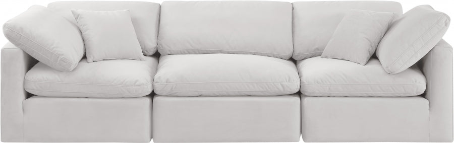 Indulge Velvet Sofa Cream - 147Cream-S105 - Vega Furniture