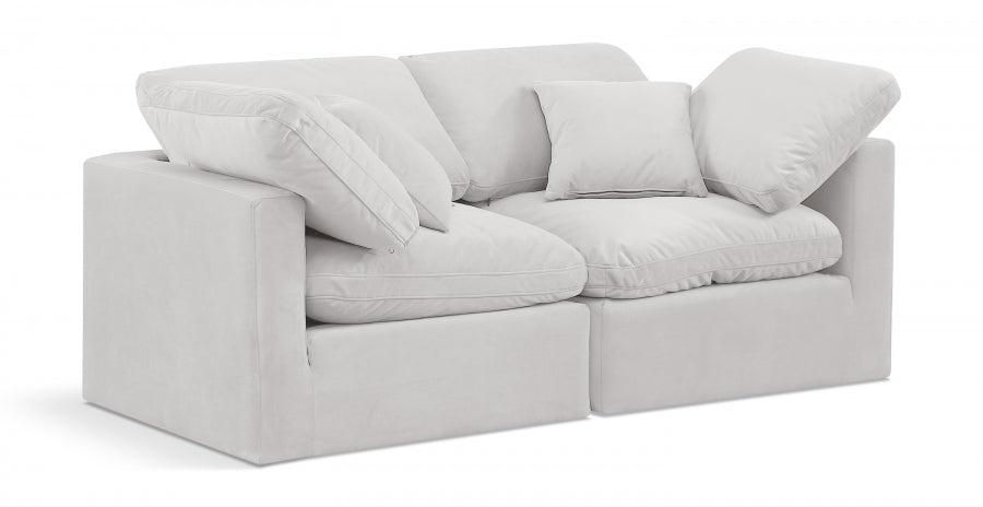 Indulge Velvet Sofa Cream - 147Cream-S70 - Vega Furniture
