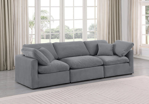 Indulge Velvet Sofa Grey - 147Grey-S105 - Vega Furniture