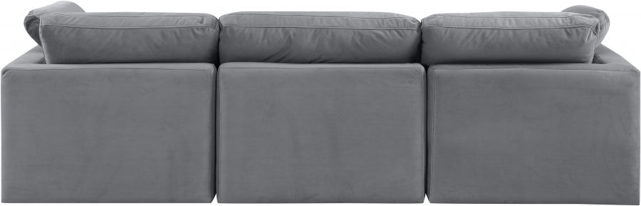 Indulge Velvet Sofa Grey - 147Grey-S105 - Vega Furniture