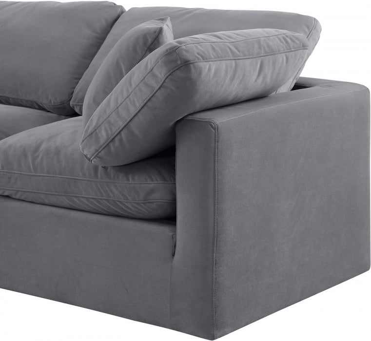 Indulge Velvet Sofa Grey - 147Grey-S140 - Vega Furniture