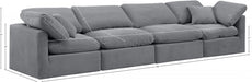 Indulge Velvet Sofa Grey - 147Grey-S140 - Vega Furniture