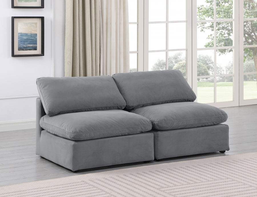 Indulge Velvet Sofa Grey - 147Grey-S2 - Vega Furniture