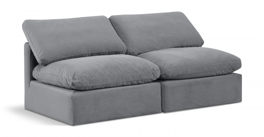 Indulge Velvet Sofa Grey - 147Grey-S2 - Vega Furniture