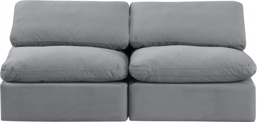 Indulge Velvet Sofa Grey - 147Grey-S2 - Vega Furniture