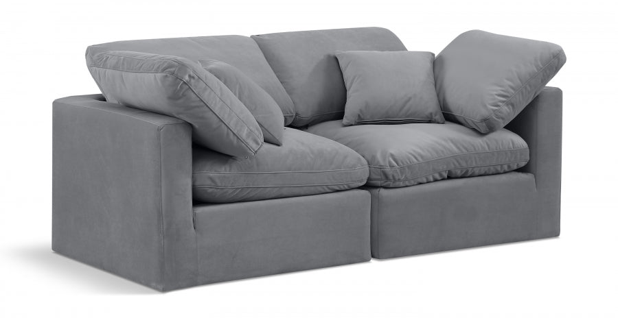 Indulge Velvet Sofa Grey - 147Grey-S70 - Vega Furniture