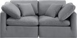 Indulge Velvet Sofa Grey - 147Grey-S70 - Vega Furniture