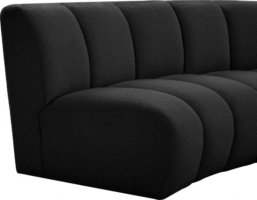 Infinity Black Boucle Fabric Loveseat - 643Black-2PC - Vega Furniture