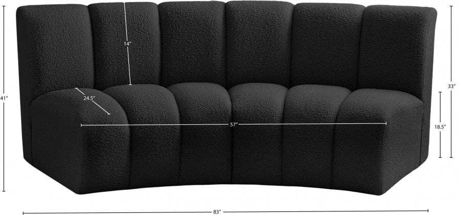 Infinity Black Boucle Fabric Loveseat - 643Black-2PC - Vega Furniture