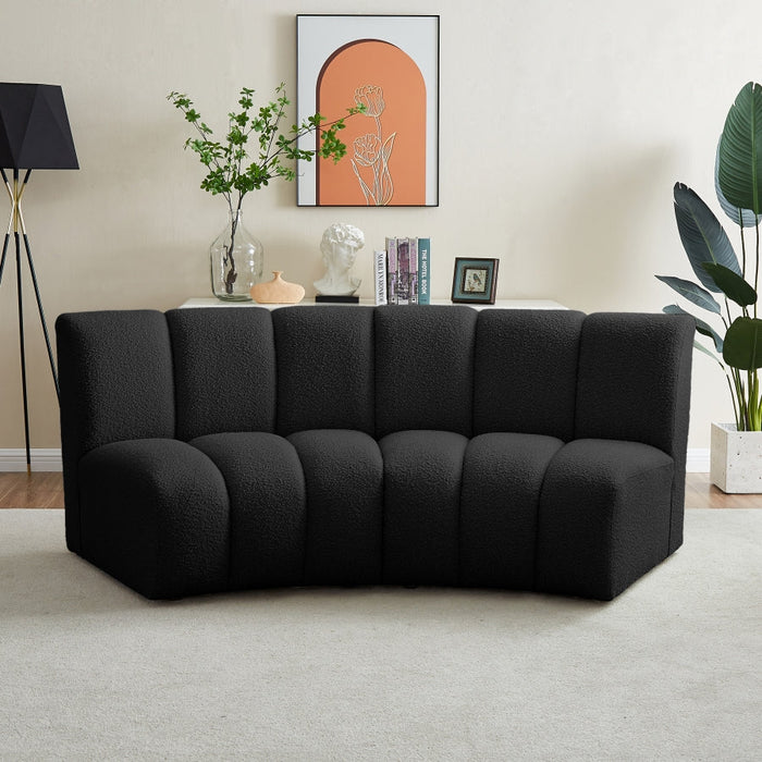 Infinity Black Boucle Fabric Loveseat - 643Black-2PC - Vega Furniture