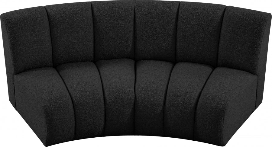 Infinity Black Boucle Fabric Loveseat - 643Black-2PC - Vega Furniture