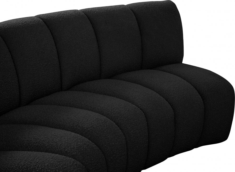 Infinity Black Boucle Fabric Loveseat - 643Black-2PC - Vega Furniture