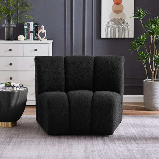 Infinity Black Boucle Fabric Modular Chair - 643Black-C - Vega Furniture