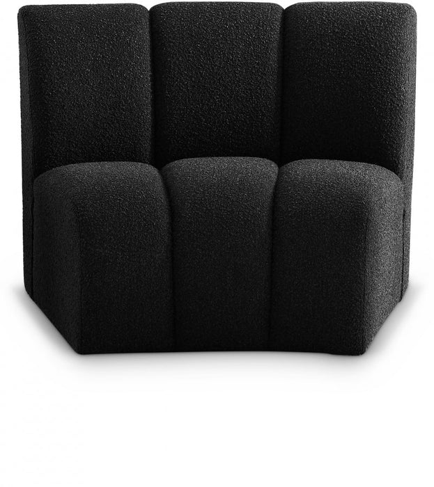 Infinity Black Boucle Fabric Modular Chair - 643Black-C - Vega Furniture