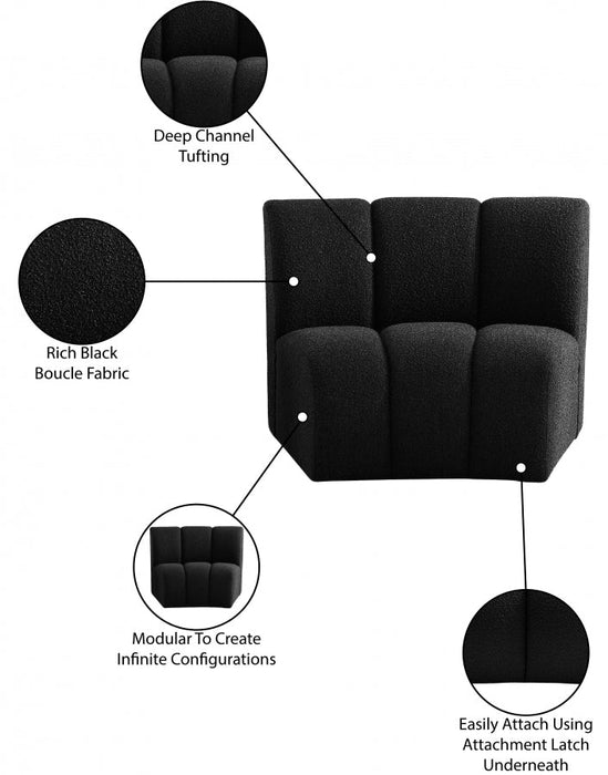 Infinity Black Boucle Fabric Modular Chair - 643Black-C - Vega Furniture