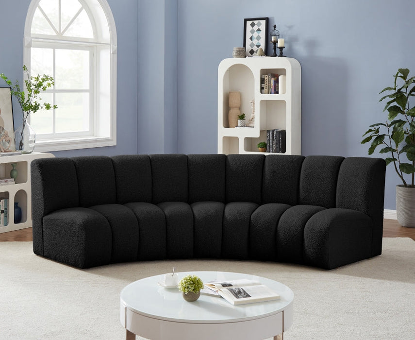 Infinity Black Boucle Fabric Sofa - 643Black-3PC - Vega Furniture