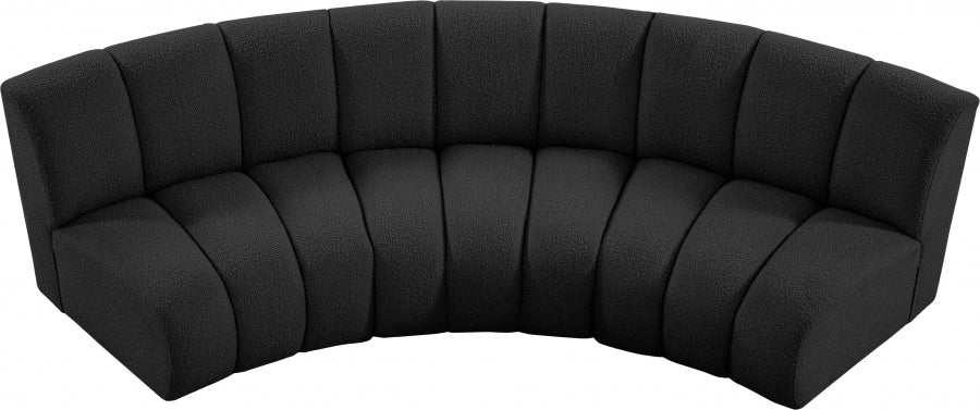 Infinity Black Boucle Fabric Sofa - 643Black-3PC - Vega Furniture