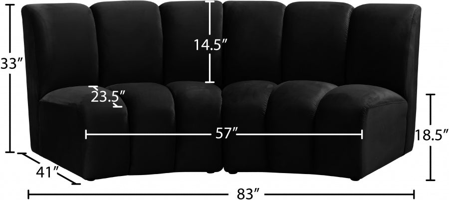 Infinity Black Modular Loveseat - 638Black-2PC - Vega Furniture