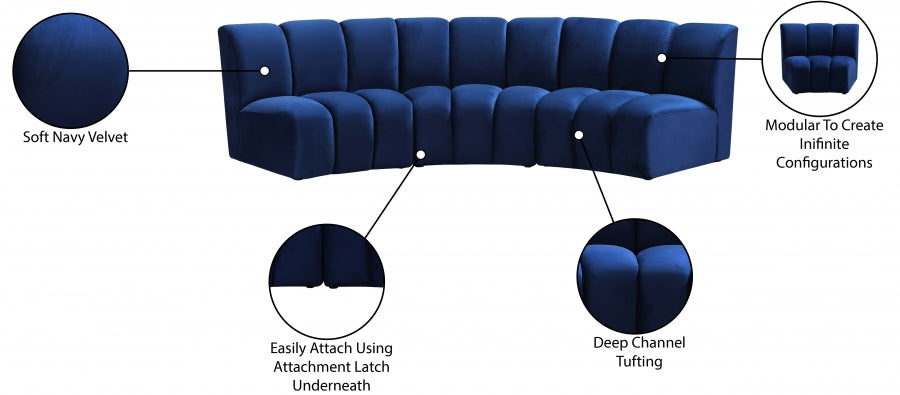 Infinity Blue Modular Sofa - 638Navy-3PC - Vega Furniture