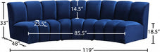 Infinity Blue Modular Sofa - 638Navy-3PC - Vega Furniture