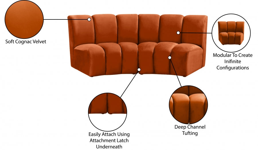 Infinity Cognac Modular Loveseat - 638Cognac-2PC - Vega Furniture