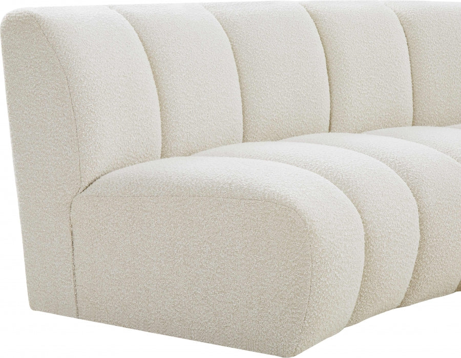 Infinity Cream Boucle Fabric Loveseat - 643Cream-2PC - Vega Furniture