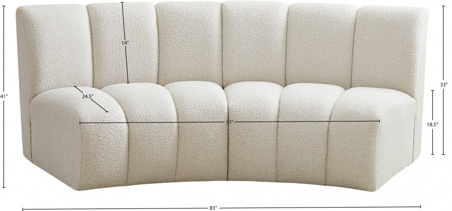 Infinity Cream Boucle Fabric Loveseat - 643Cream-2PC - Vega Furniture