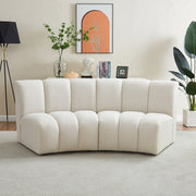 Infinity Cream Boucle Fabric Loveseat - 643Cream-2PC - Vega Furniture