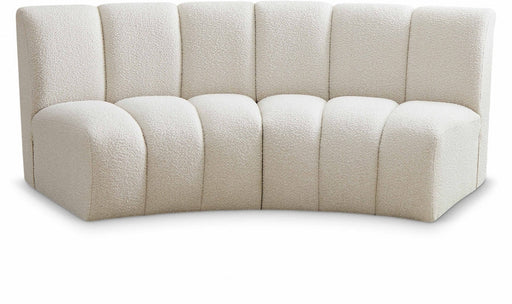 Infinity Cream Boucle Fabric Loveseat - 643Cream-2PC - Vega Furniture