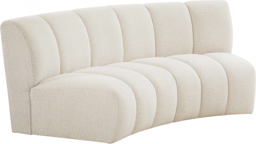 Infinity Cream Boucle Fabric Loveseat - 643Cream-2PC - Vega Furniture