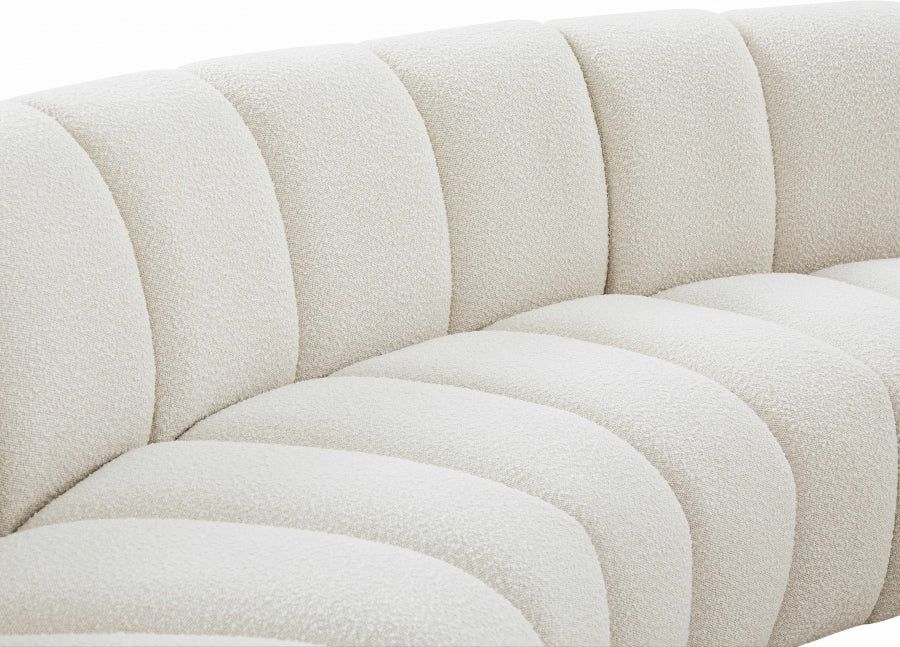 Infinity Cream Boucle Fabric Loveseat - 643Cream-2PC - Vega Furniture