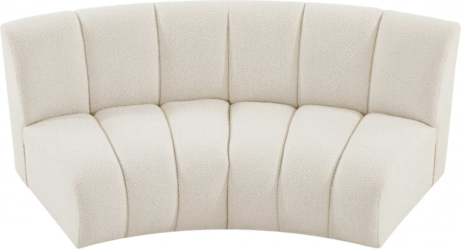 Infinity Cream Boucle Fabric Loveseat - 643Cream-2PC - Vega Furniture