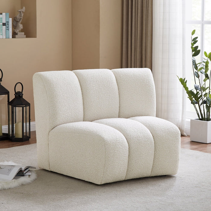 Infinity Cream Boucle Fabric Modular Chair - 643Cream-C - Vega Furniture