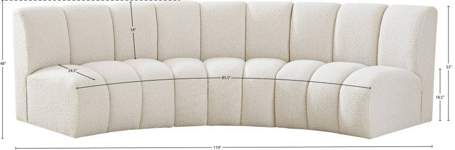 Infinity Cream Boucle Fabric Sofa - 643Cream-3PC - Vega Furniture