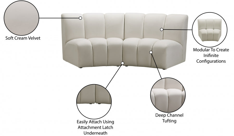 Infinity Cream Modular Loveseat - 638Cream-2PC - Vega Furniture