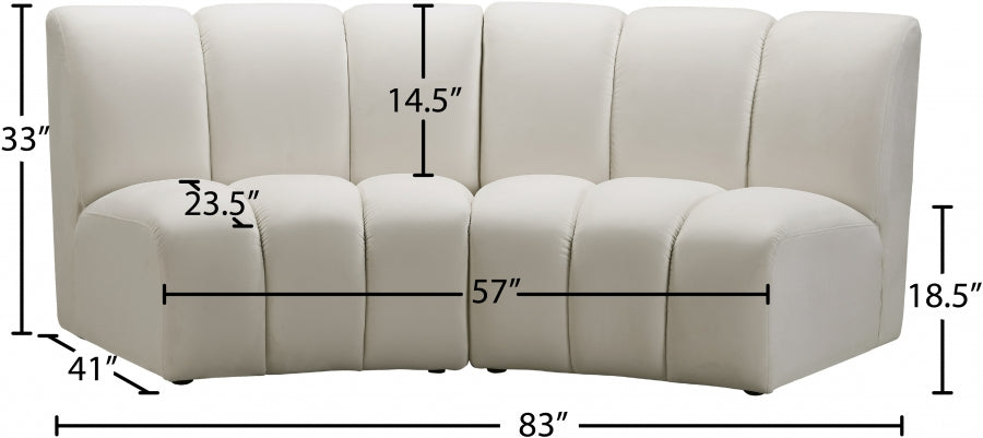 Infinity Cream Modular Loveseat - 638Cream-2PC - Vega Furniture