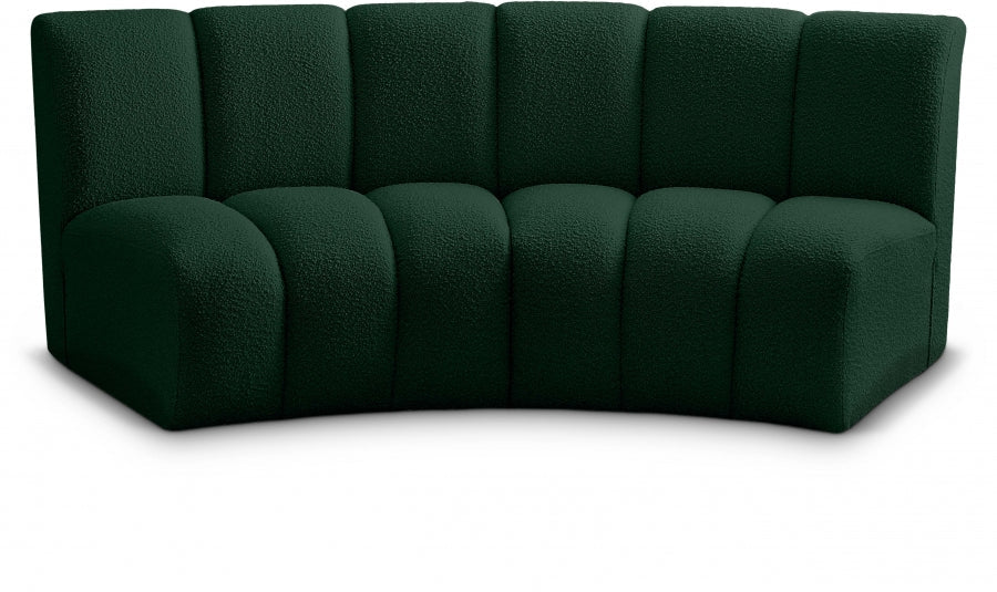 Infinity Green Boucle Fabric Loveseat - 643Green-2PC - Vega Furniture