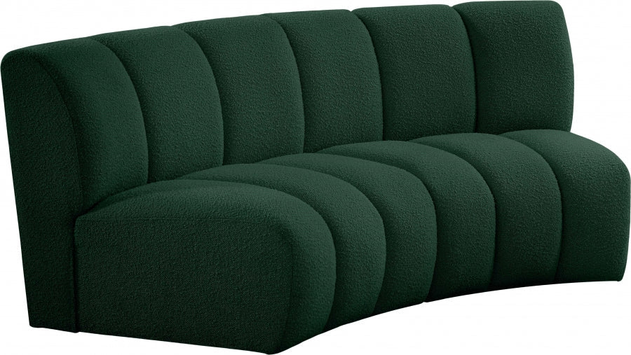 Infinity Green Boucle Fabric Loveseat - 643Green-2PC - Vega Furniture