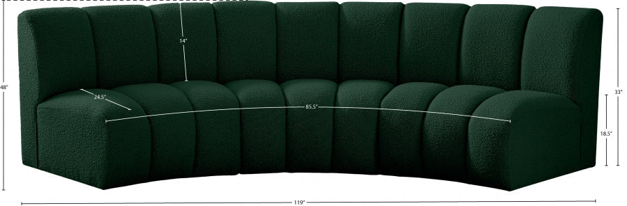 Infinity Green Boucle Fabric Sofa - 643Green-3PC - Vega Furniture