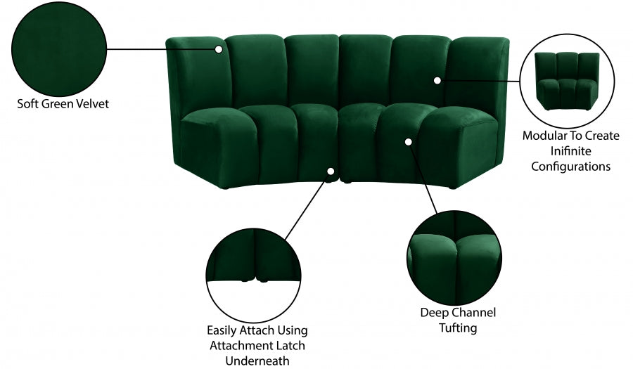 Infinity Green Modular Loveseat - 638Green-2PC - Vega Furniture