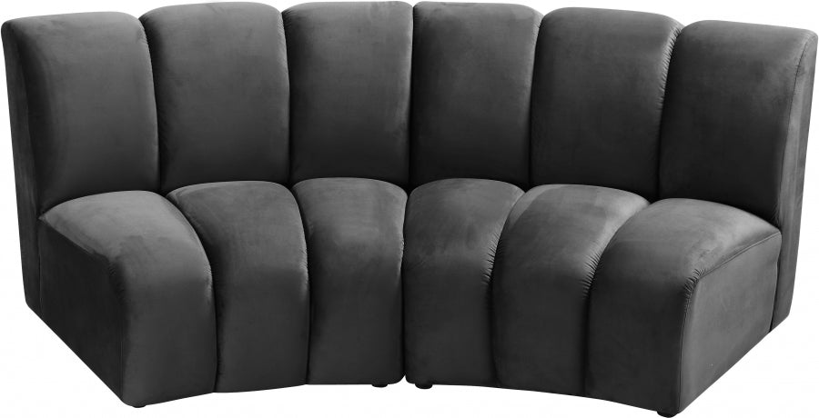 Infinity Grey Modular Loveseat - 638Grey-2PC - Vega Furniture